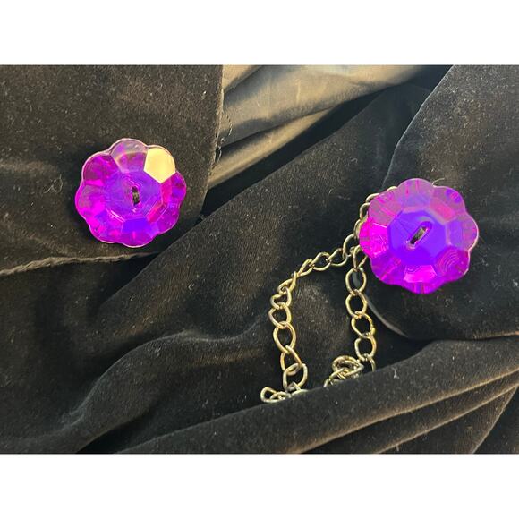 VTG Black Velvet Cape Cloak Handmade Whimsigoth Witchy Renaissance Vampire - Picture 5 of 7